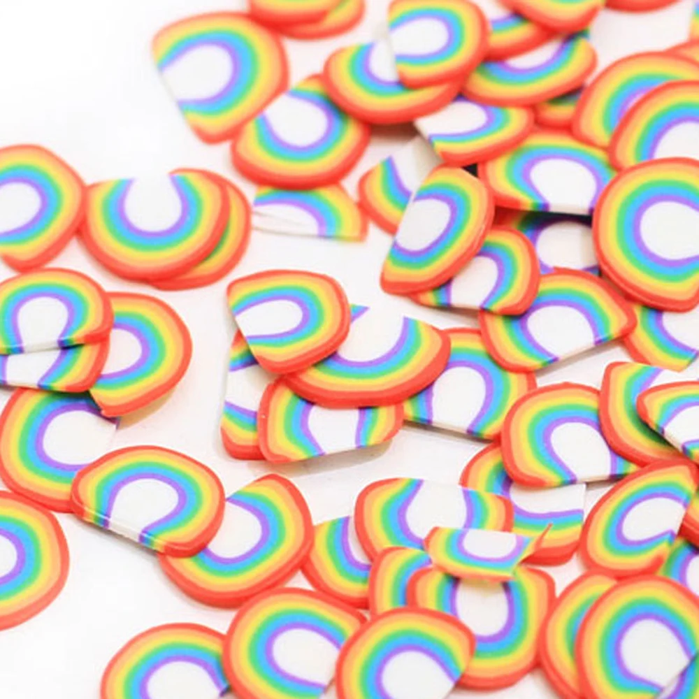 Подвеска из полимерной глины в виде радужных ломтиков 20 цветов | Игрушки и хобби