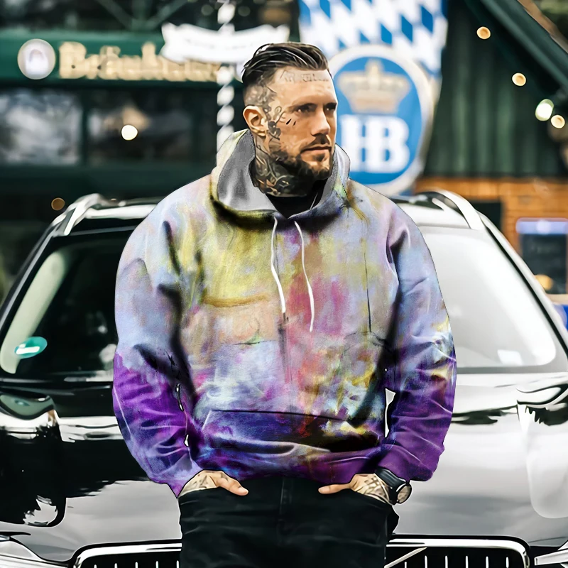 

3D Hoodie Men's Retro Color Street Harajuku 3D Printing 2021 New Sweatshirt Pullover Streetwear Super Large Size 6XL