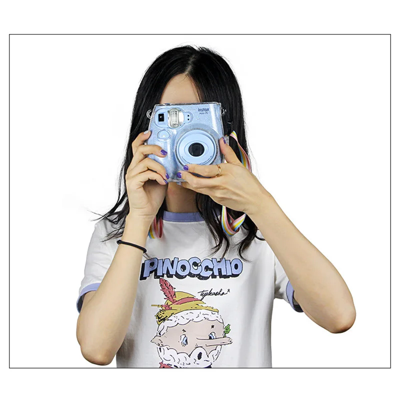 Блестящий Кристальный корпус для Fujifilm Instax Mini 7 S/7C чехол для камеры с красочным ремешком для мгновенного Mini7S/Mini 7C светильник