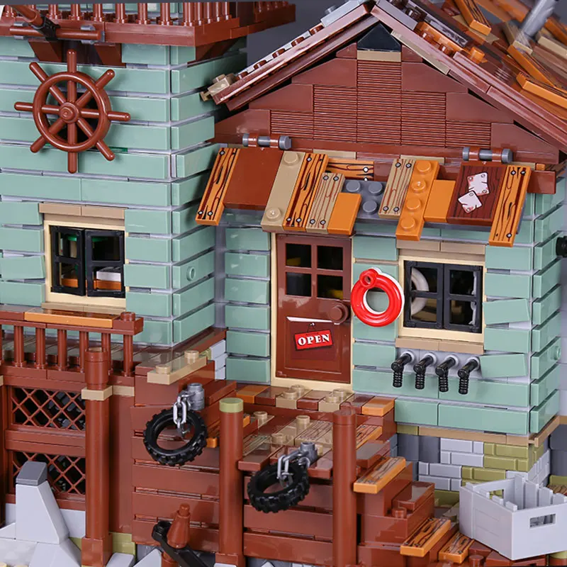 Старый магазин, серия MOC 21310, набор магазина для рыбалки, строительные блоки, кубики, развивающие игрушки для детей на день рождения, 16050