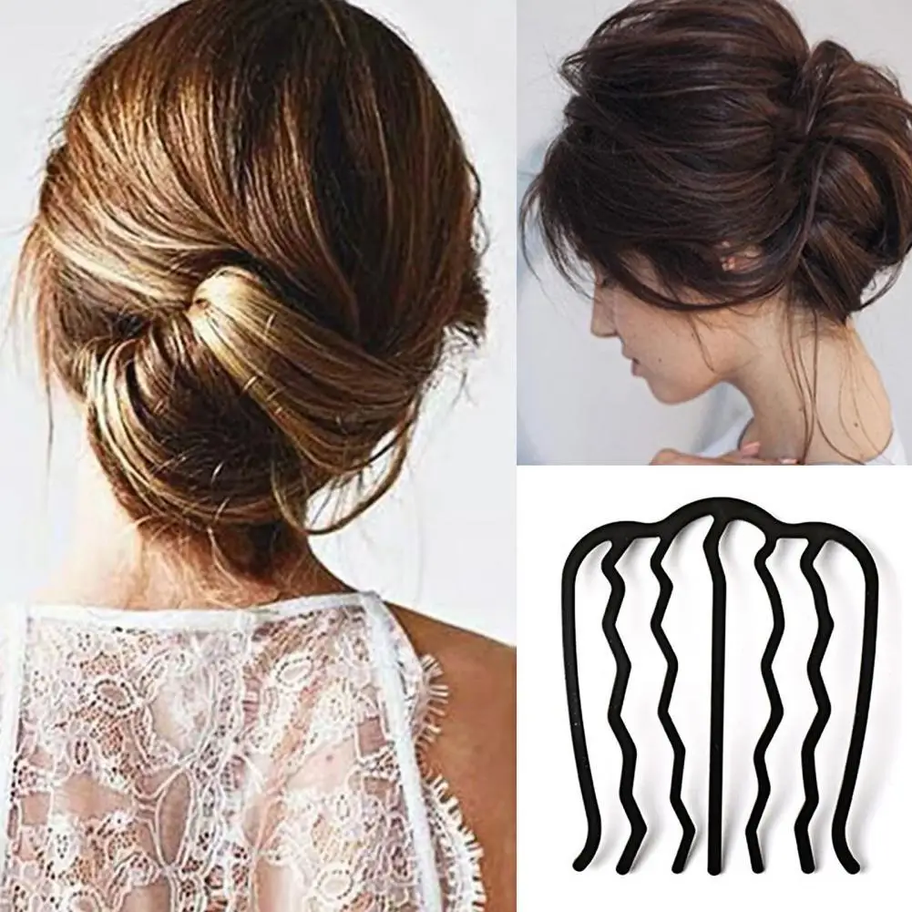 

Hair Bun Clip Fashion Hair Accessories Wave Shape Metal Hair Fork Clip Grips for Ceremony Hair Insert Comb Hair Fork