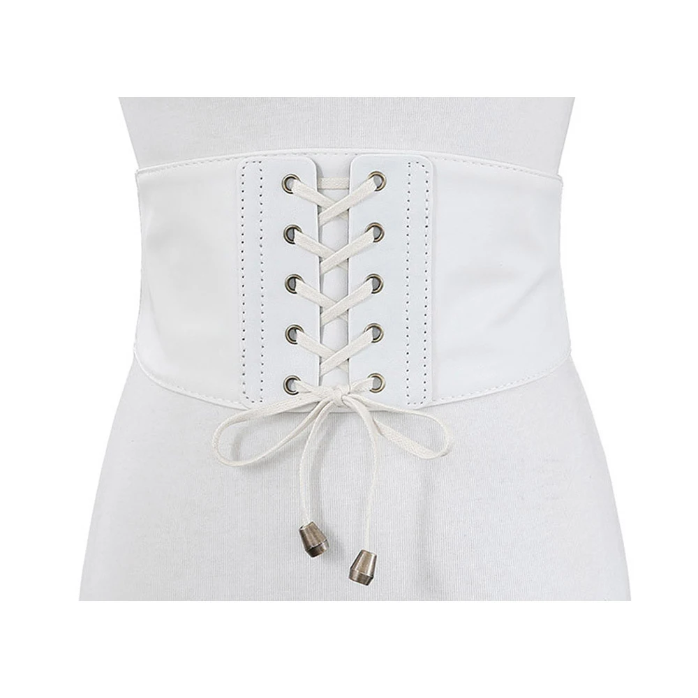 Женский камербанд со шнуровкой винтажный широкий кожаный корсет с