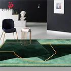 Коврики в скандинавском стиле с геометрическим рисунком, темно-зеленые