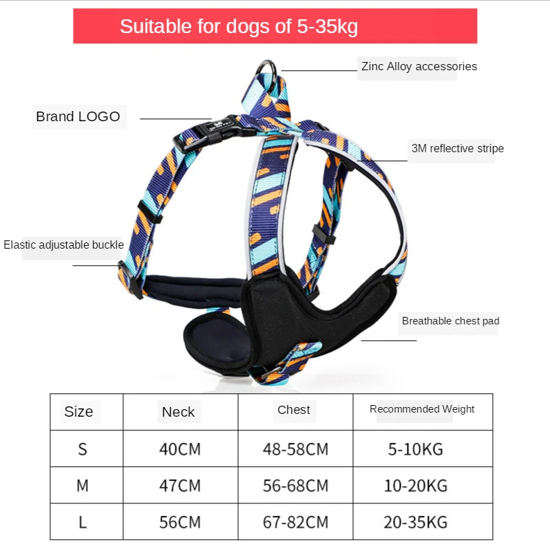 Удобный жилет для собак шлейка тренировок мягкая быстросъемная Светоотражающая