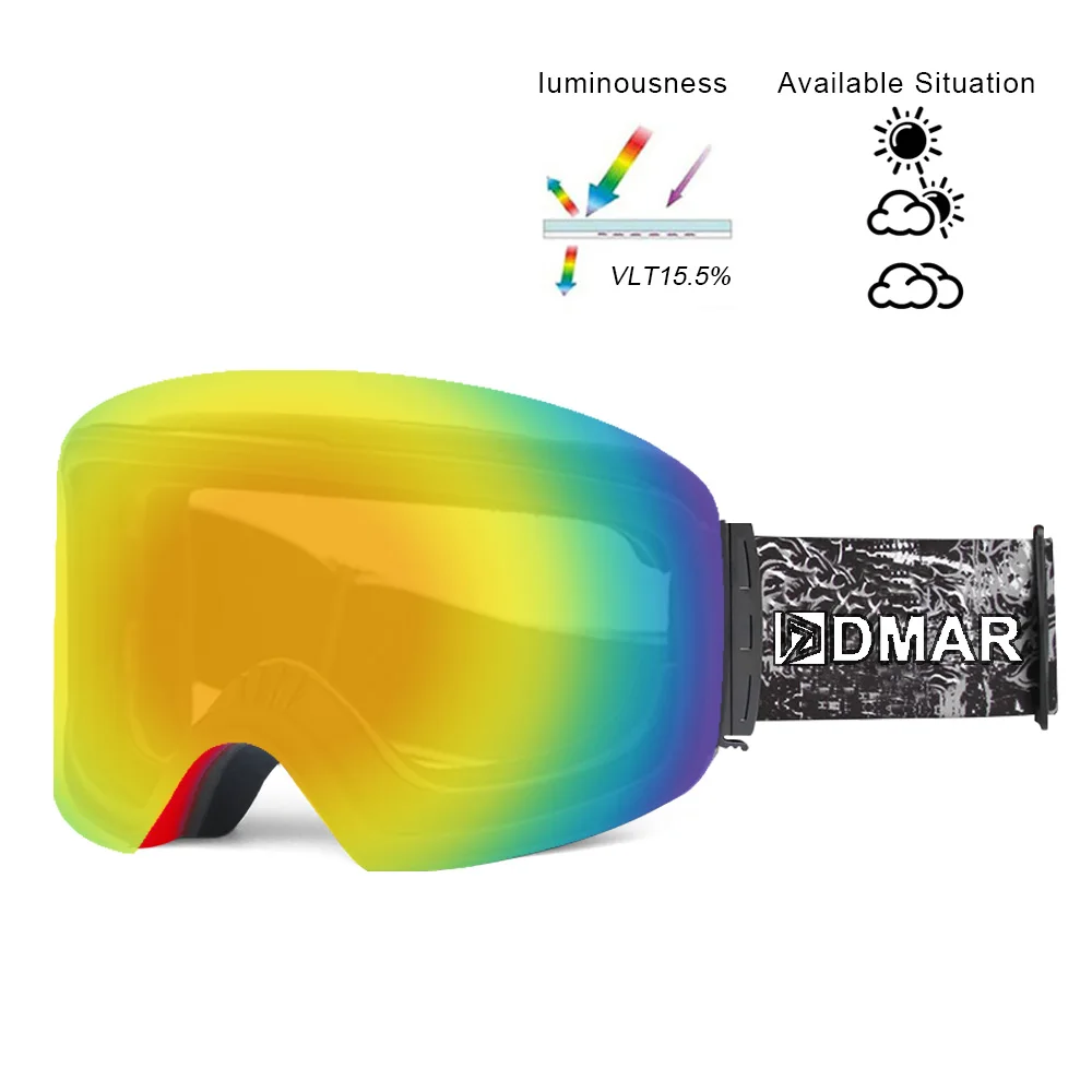 Red Лыжные очки UV400 плюс двухслойные противотуманные защитные согревающие большие линзы очки для мужчин и женщин сноуборд очки для катания на коньках - Цвет: Red