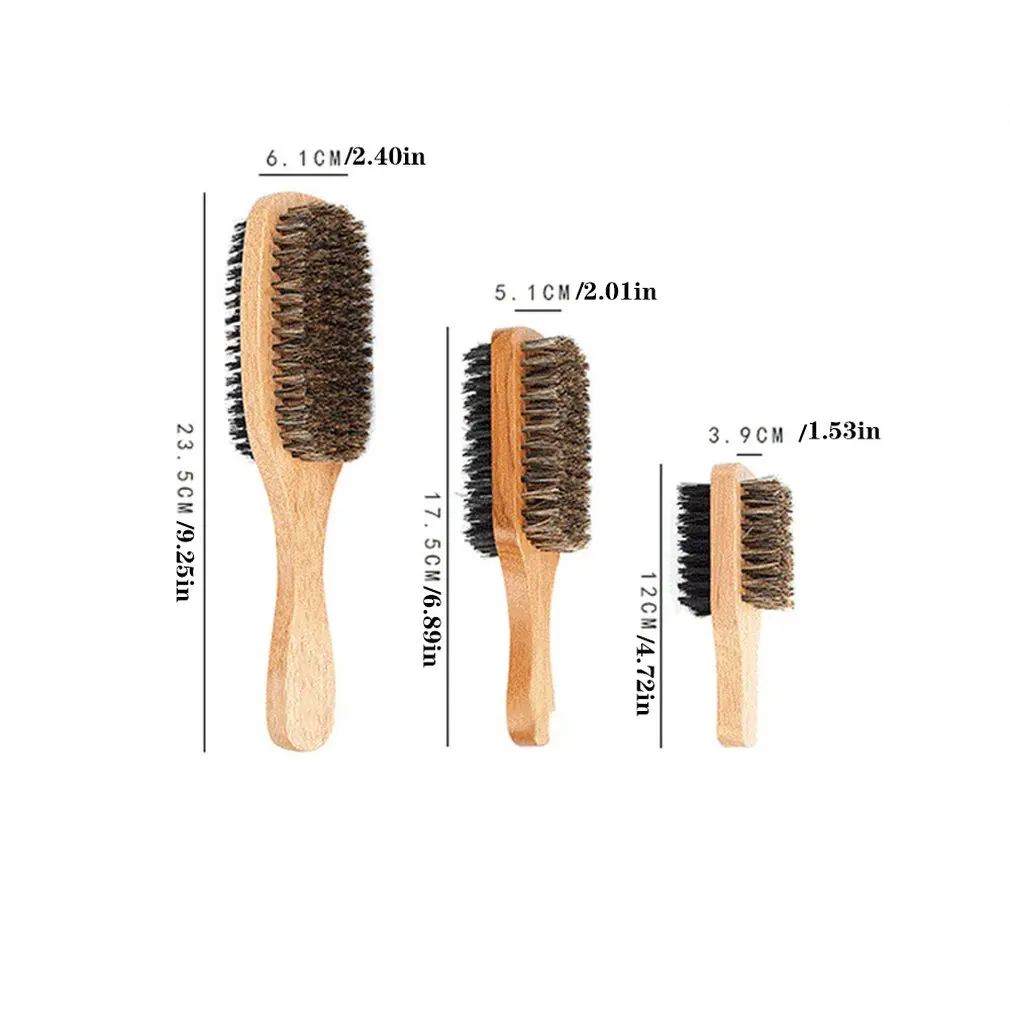 

Double Side Men's Boar Hair Bristle Beard Brush Wood Handle Shaving Care Facial Hair Mustache Remover Beauty Tools