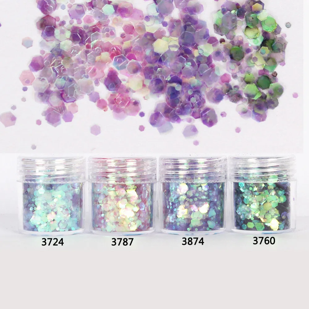 Русалка большой масштаб хамелеон Аврора Шестигранник блестящие наполняющие