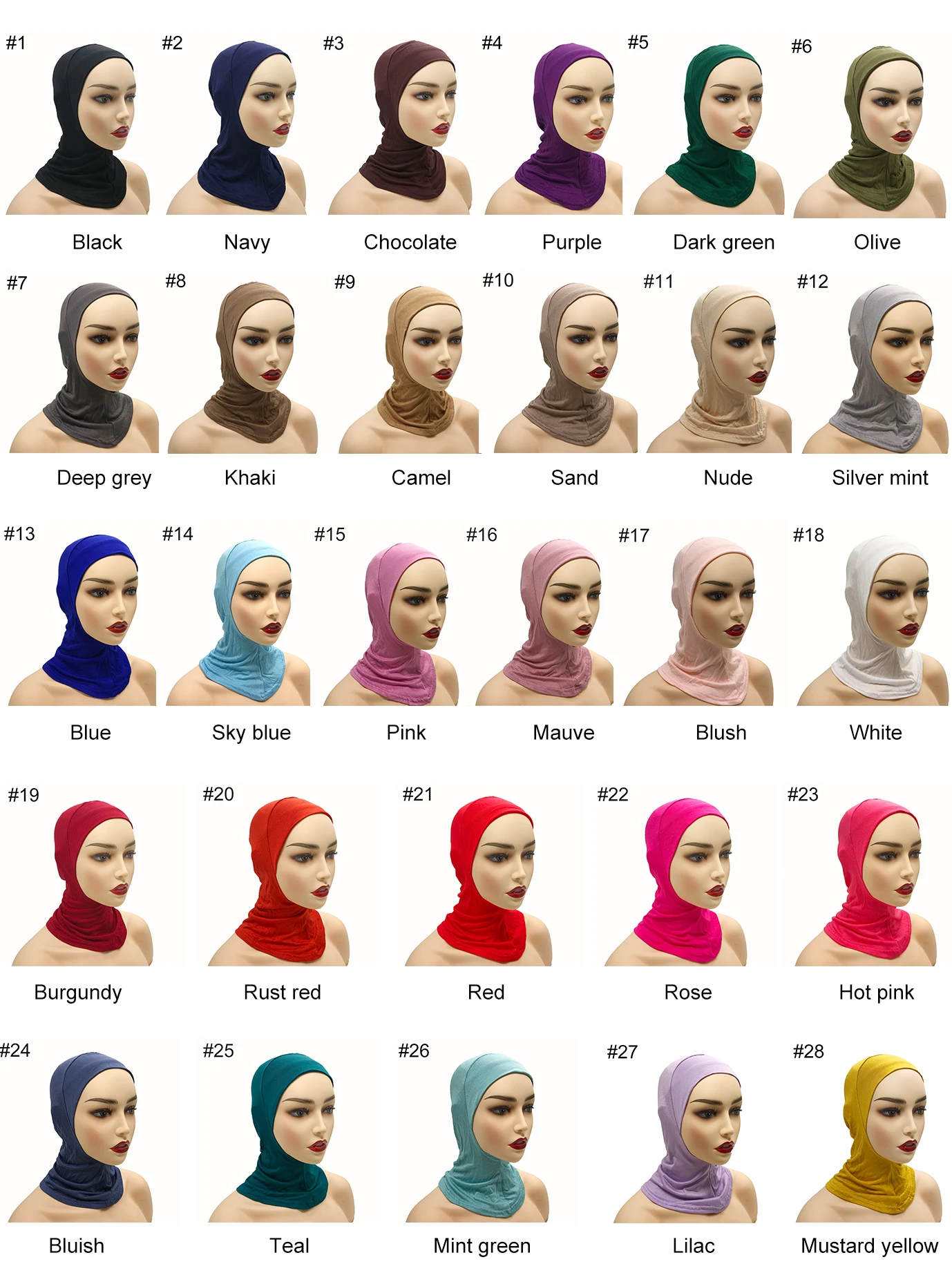 1PCS New Adjustable Modal Foulard Soft Muslim Full Cover Inner Hijab Elastic Women Turban Cap Bandana Neck Head Scarf Bonnet Hat |