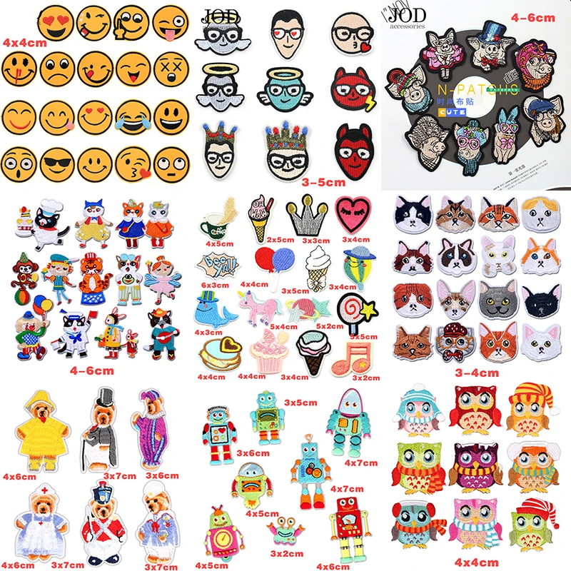 (46style) Mixed Embroidery Animal Sequin Patch Iron on Stripes for Clothing Children Accessories Applique Stickers Cloth Badges | Дом и сад