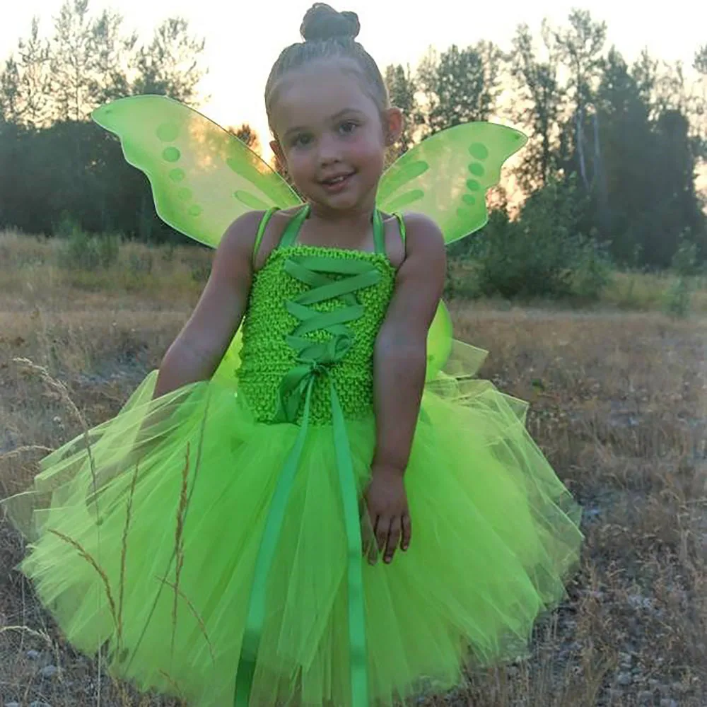 Платье для девочек зеленого цвета сказочная балетная пачка платье Пышная юбка