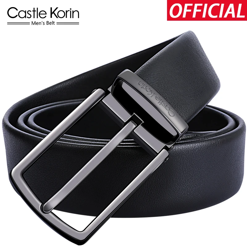 Men's belt leather pin buckle young and middle-aged cowhide belt daily casual all-match light luxury belt