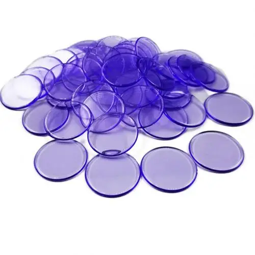 Dark Purple 100 шт 19 мм Детские бинго фишки прозрачные цветные счетчики математических игр маркеры Пластиковые Детские Обучающие аксессуары нетоксичные - Цвет: Dark Purple