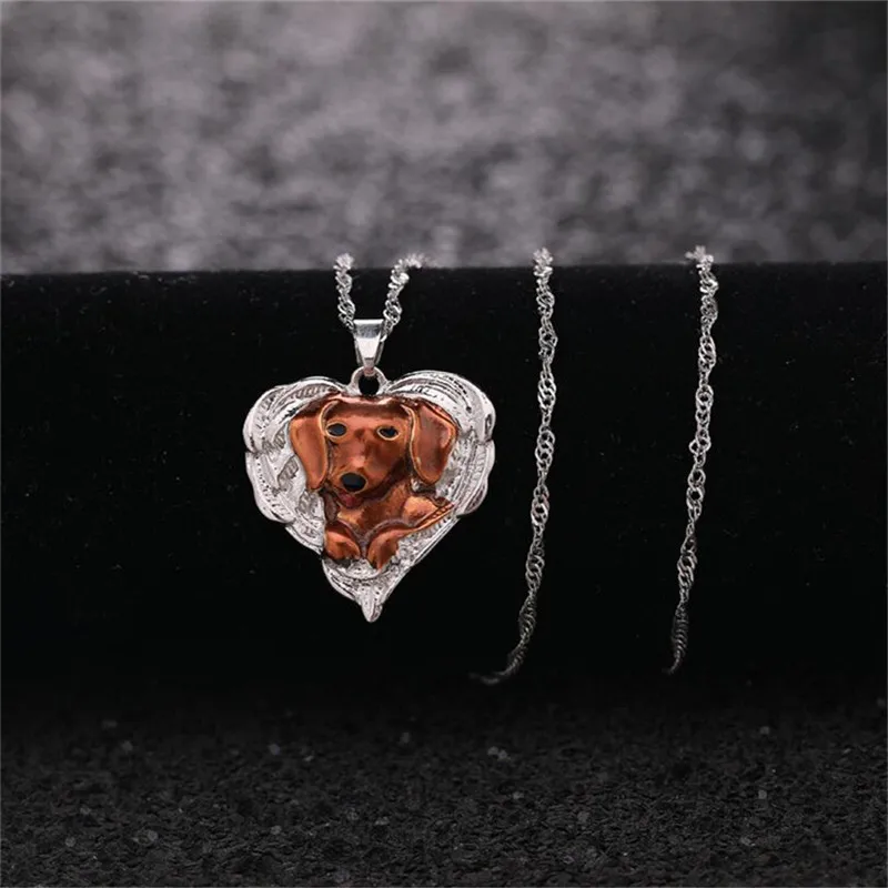 

Fashion and popular pet dog dripping oil necklace, pretty feminine temperament, banquet jewelry, dog lover gift wholesale