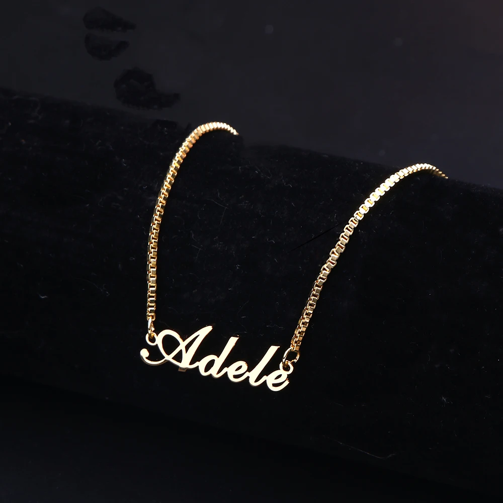 Personalized Name Necklace Rose Gold • Gold • Silver Name Charm Nameplate Name Necklace With Box Chain Perfect Gift For Her