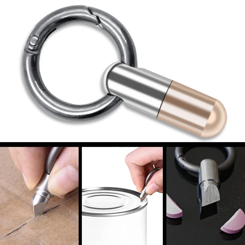 

Cutting tool stainless steel multi-function EDC portable mini tool key ring pendant tool capsule knife tiny cutting tool