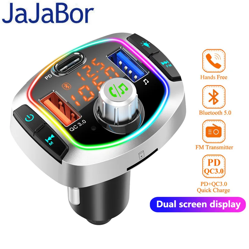 JaJaBor Bluetooth 5 0 автомобильный комплект беспроводной fm передатчик громкой связи