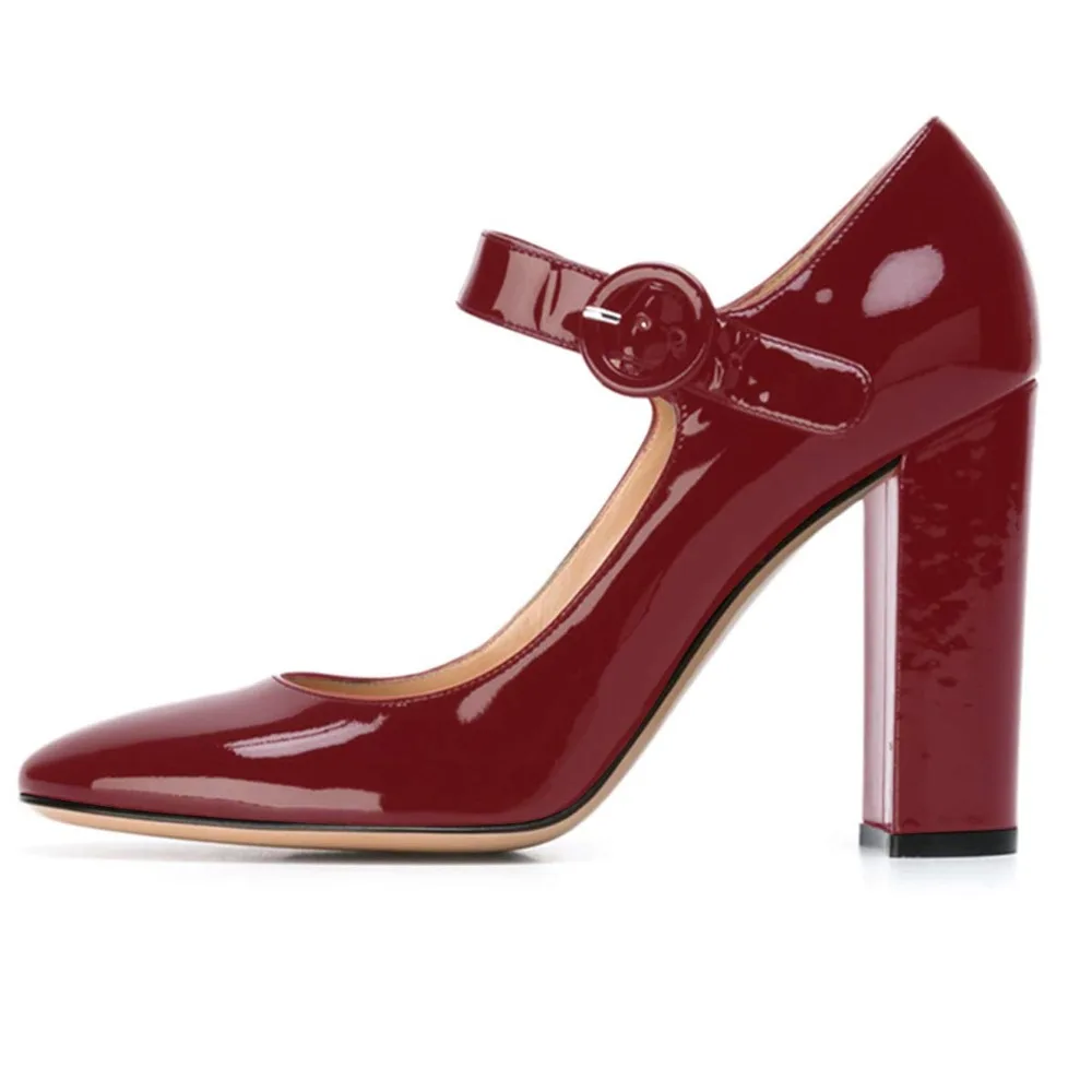 Элегантные женские туфли-лодочки на высоком каблуке с круглым носком и ремешком