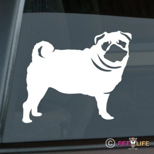 Pegatina de Pug troquelada, calcoman&iacute;a para ventana de vinilo-0