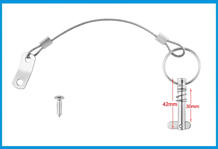 6 3 мм 1/4 дюйма быстроразъемный штифт с шнурком для ЛОДКИ БИМИНИ верхняя палубная