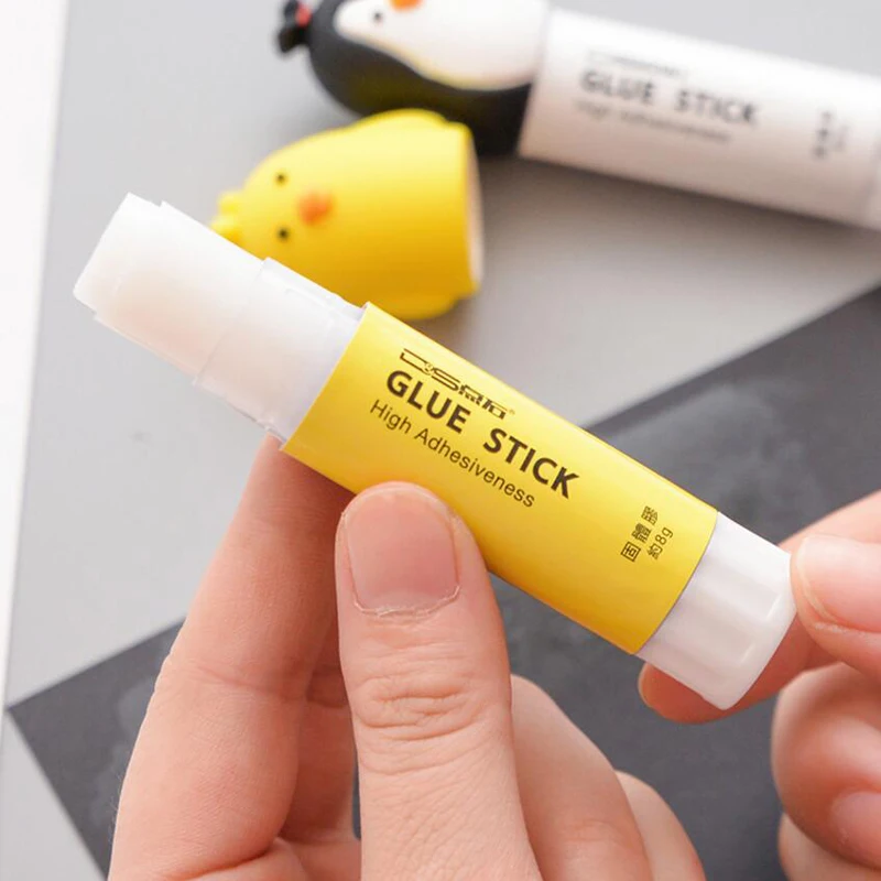 Высококачественная Милая мультяшная школьная однотонная клейкая палочка