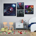 Постер Марвел Мстители мультфильм Человек-паук Железный человек холст печать Картина Настенная картина для детской комнаты украшение спальни