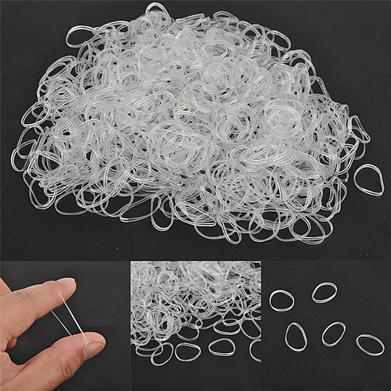 

200/500Pcs Elastic Rubber Elastic Tie Band Ponytail Holder Small Braid Plaits Clear White Accessories For Hair Mini Accessories