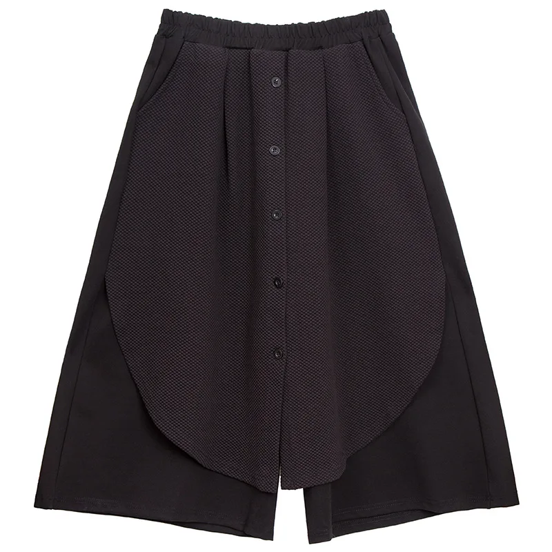 

ZCSMLL 2021 Spring Summer Punk Females Trousers Harem Pants Black Ribbon Pocket Jogger Elastic Waist High Streetwear