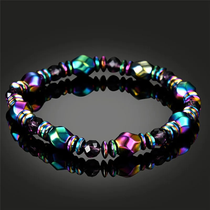 

Multicolor Crystal Healing Bangle Magnetic Hematite Health slimming Magnetite Malachite Bracelet For Women Slimming Product