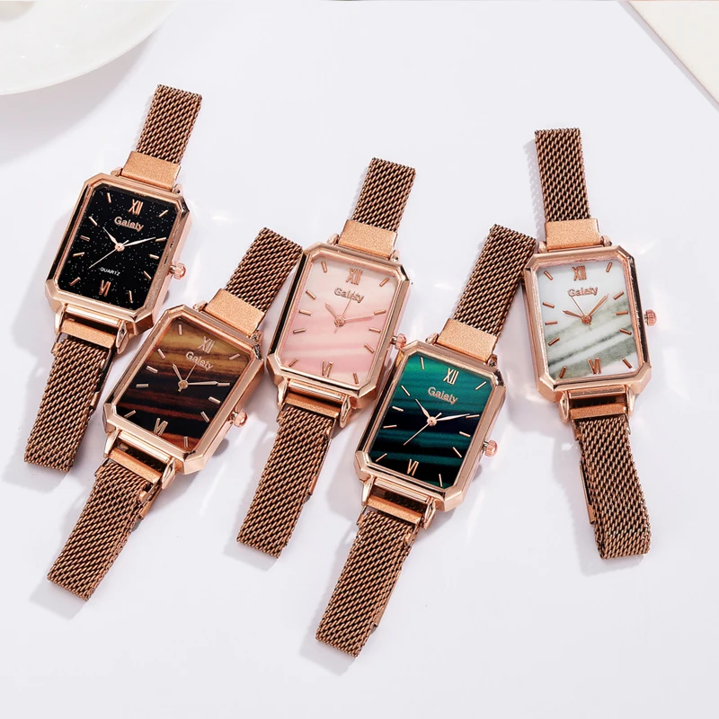 

Luxury 2 PCS Set Watch Women Rose Gold Water Drill Bracelet Watch Jewelry Ladies Female Hour Casual Quartz Wristwatches