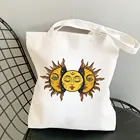 Повседневная холщовая женская сумка Devil Sun Myth с принтом в стиле Харадзюку, вместительная модная многоразовая сумочка-тоут для покупок, Ins