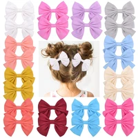 lovely printed flower hair bow with clip cotton hair clip for kids girls handmade hairgrips barrettes hair accessories 063
