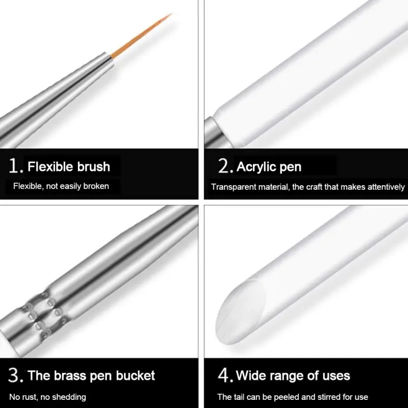 3 шт./компл. ручка для ногтей пластиковая профессиональная нейл арта легкая