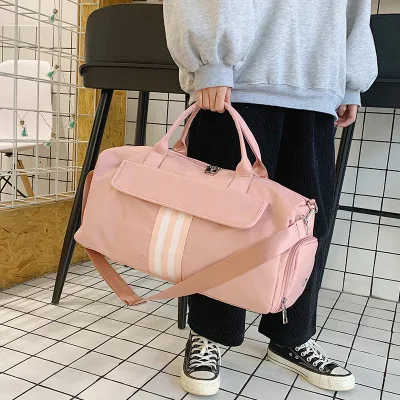 

2020 women Pink black portable travel fashion sports bag male wet and dry separation fitness bag large capacity business luggage