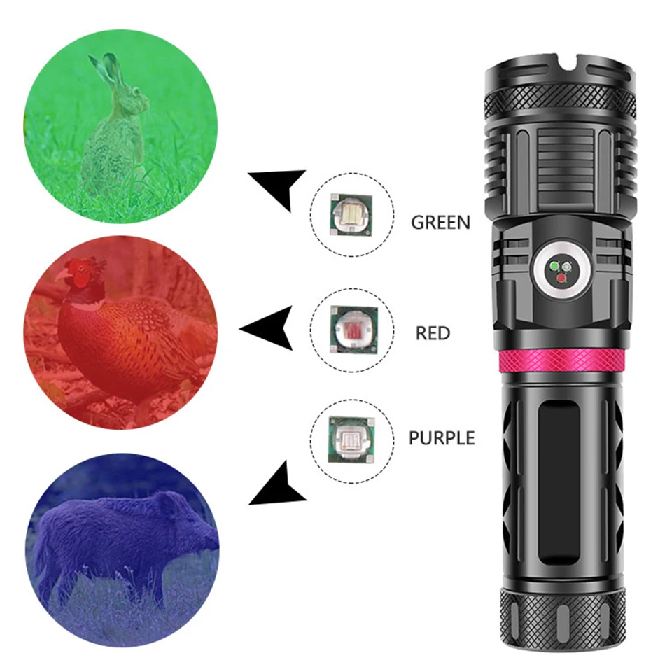 Miglior Lanterna Zoomabile XHP120 16-core 4 Colori Torcia A Led Di Alta Qualità Batteria Ricaricabile USB Powerbank 3 Pezzi 18650