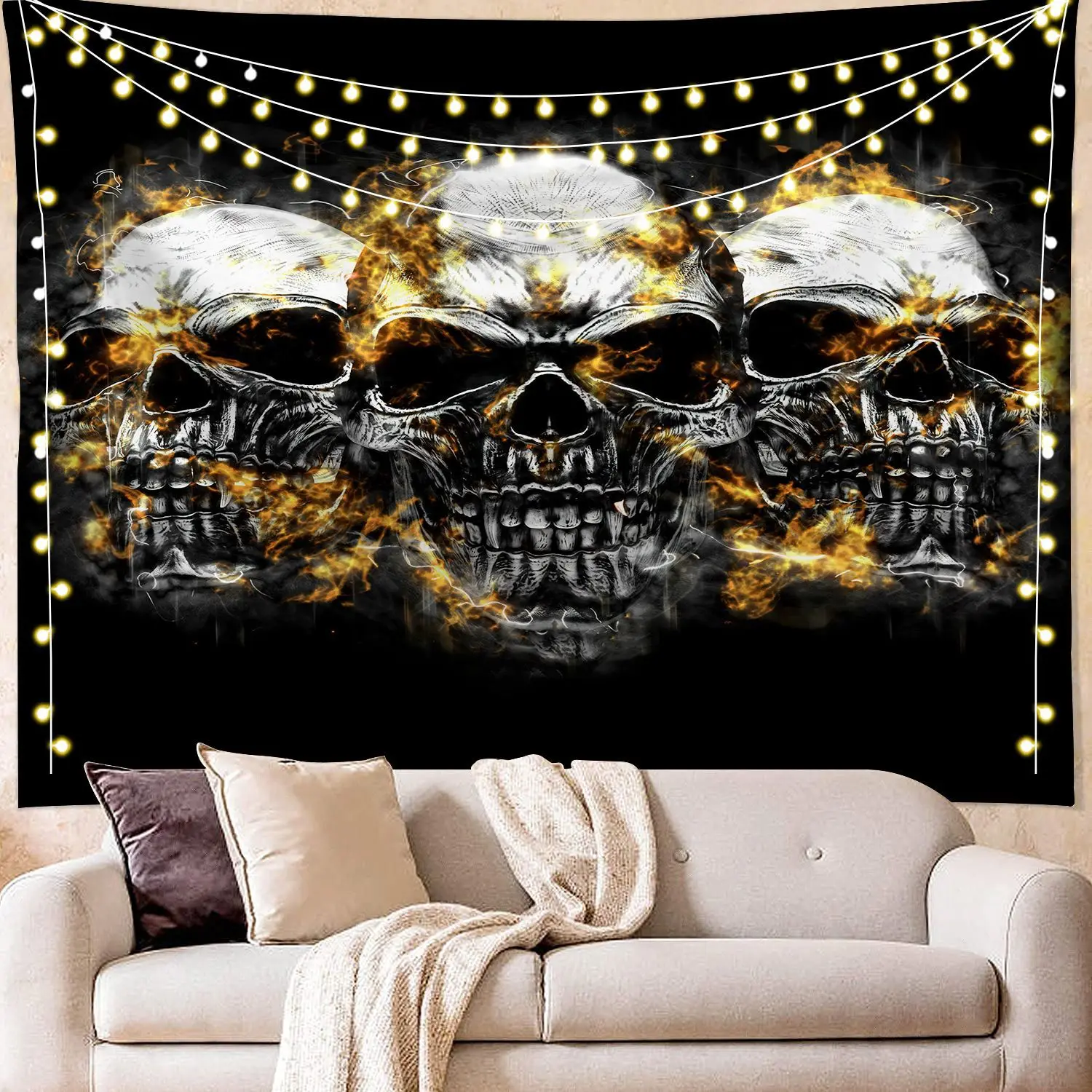 

nordic Tapestry Skull Wall Hanging Tapestrys trippy room decor aesthetic beach towel blanket tapisserie murale tissus decoracion