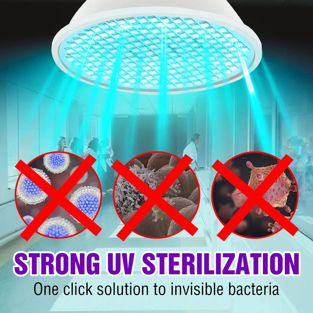 

UVC LED Bulb E27 Desinfection Lamp 25W 35W 50W LED UV Sterilizer Light 220V Ultraviolet Bactericidal Lamp 110V Germicidal Light