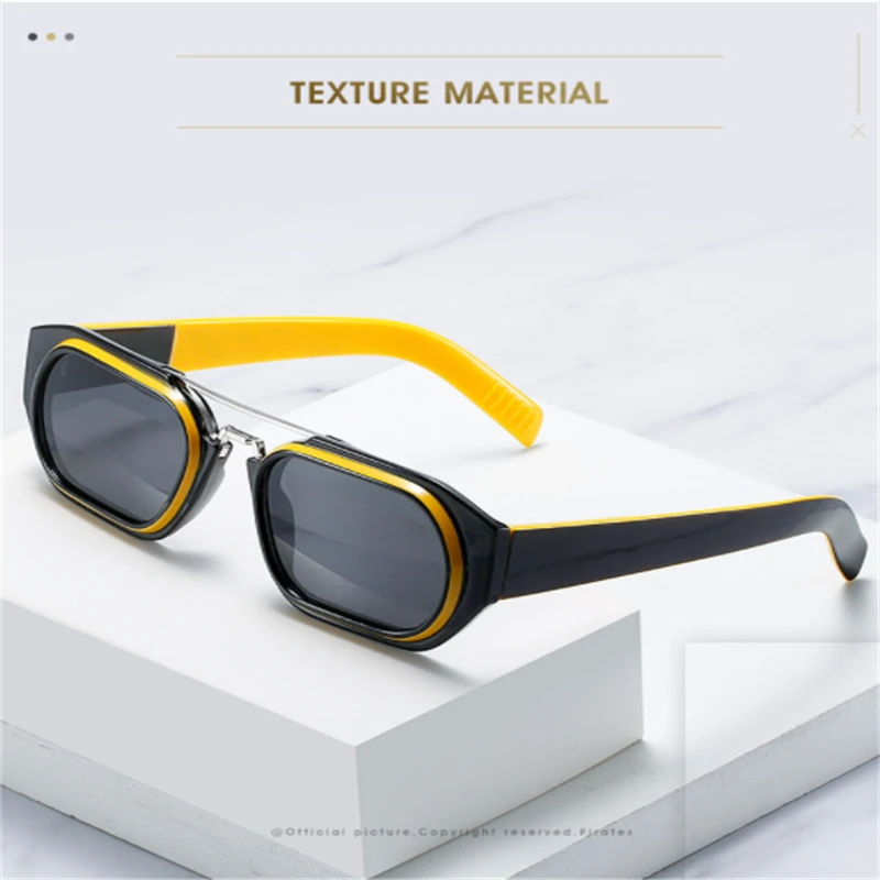 Новинка 2022 прямоугольные Солнцезащитные очки Мужские двухцветные маленькие