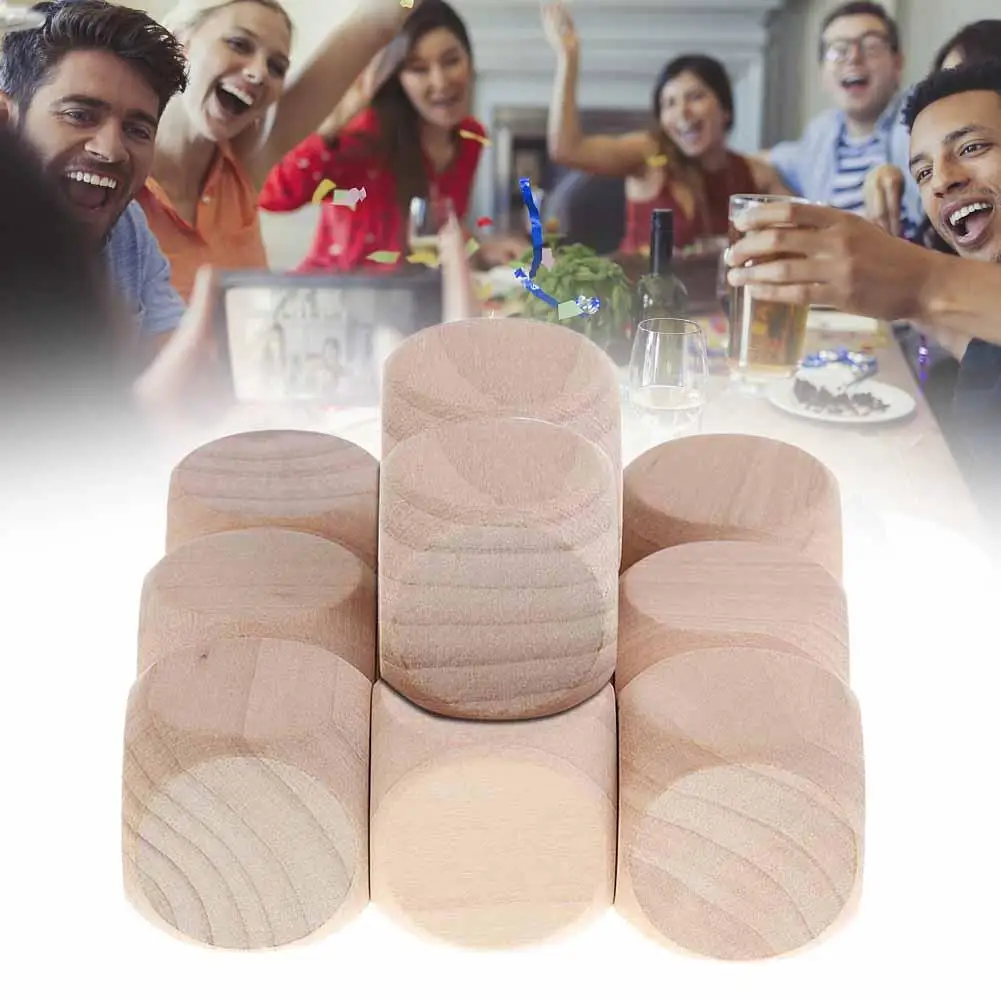 2 шт деревянные кубики для развлечений игра игральные кости пустые лица DIY печать