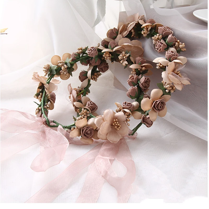 Женская Цветочная Свадебная повязка на голову вечерние свадебные обручи для