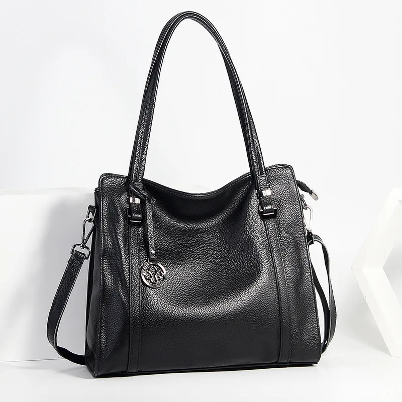 

2021 New Women Bag Leather Large-Capacity Tote Bag Head Layer Cowhide Handbag Shoulder Crossbody Large Bag