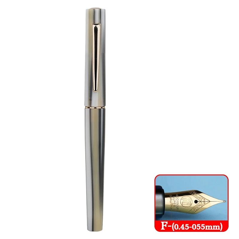 Авторучка MOONMAN N3 целлюлоидная акриловая в полоску Iraurita EF/F перьевая ручка для студентов, офиса, практичные принадлежности, ручки для письма, подарки - Цвет: White-F