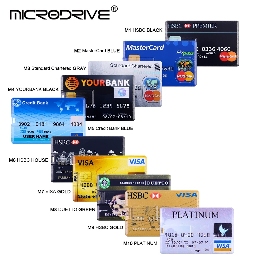 Реальная емкость, банковская карта, USB карта памяти, HSBC MasterCard, кредитные карты, USB флеш-накопитель, 64 ГБ, флешка, 4 ГБ, 8 ГБ, 16 ГБ, 32 ГБ, флеш-накопитель