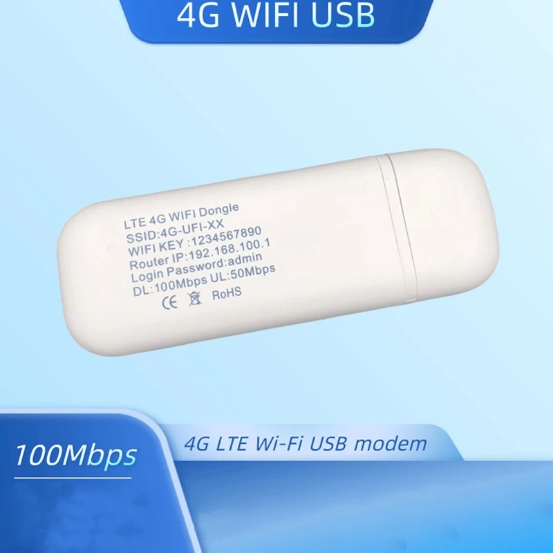 

100Mbps 4G LTE USB Wifi Modem 4G USB Dongle Car Wifi Router Lte 4G WiFi Dongle Network Adaptor with Sim Card Slot