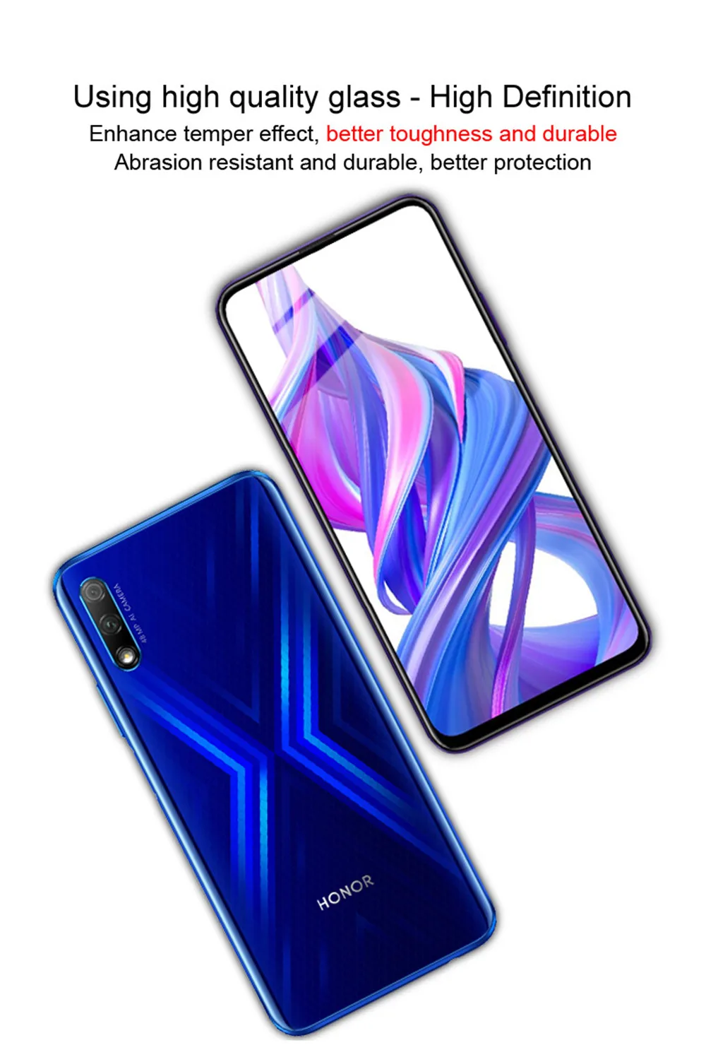 Imak Оригинальное полное Покрытие закаленное стекло на для Huawei Honor 9X Стекло на Honor 9X Pro стекло Защитная стеклянная пленка 6.59 дюйма