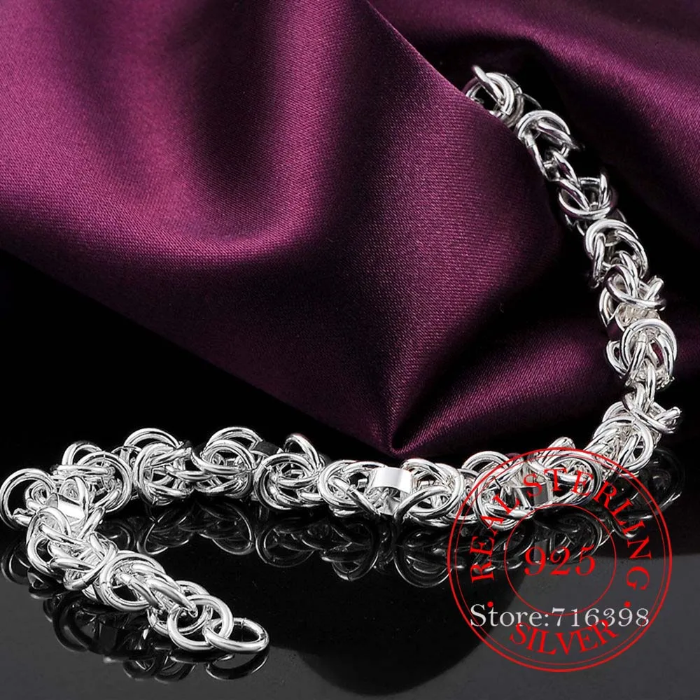 

100% 925 Sterling Silver Bracelet Korean Personality Faucet Bracelets & Bangles Chains For Men and Women Fine Jewelry Party Gift