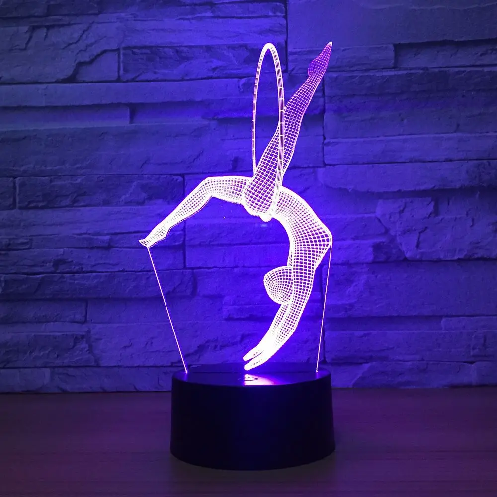 Фото 3D-лампа Eurhythmics, светодиодный ночник, 7 цветов, меняющий с USB-зарядкой, настольная лампа, отдельно стоящий ночник для художественной гимнастики №1