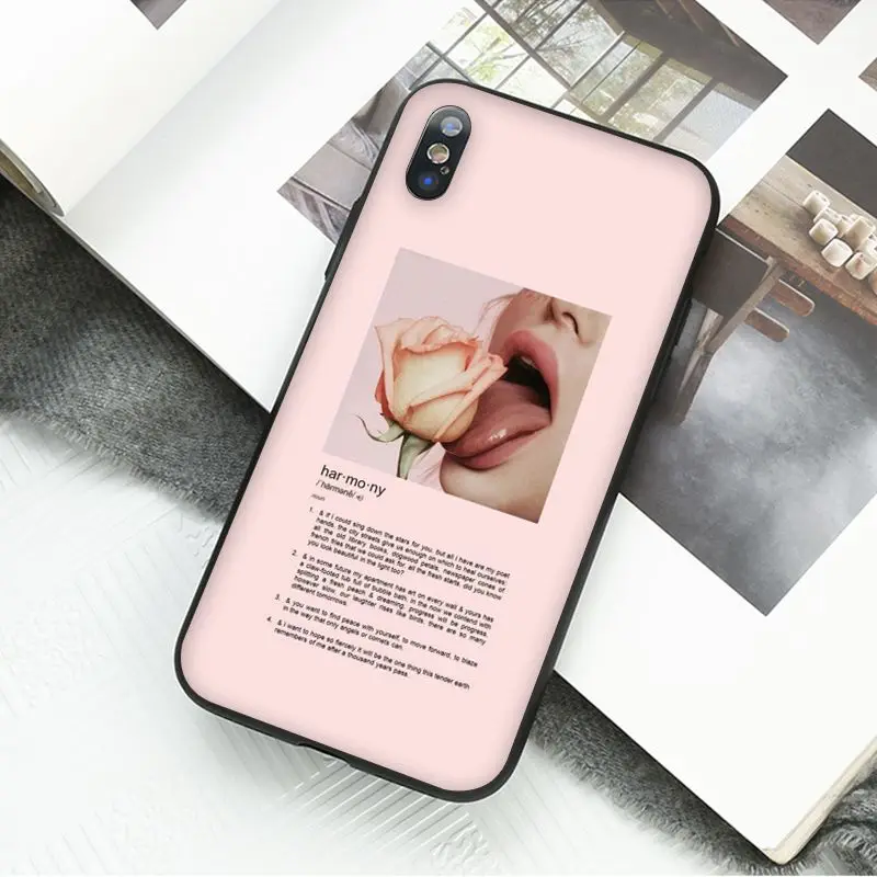 Yinuoda Винтажный Розовый эстетический песенок, черный чехол для телефона Apple iPhone 8 7 6 6S Plus X XS MAX 5 5S SE XR, чехлы - Цвет: A5