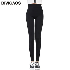 BIVIGAOS женские новые Досуг корейские Модальные Однотонные эластичные черные узкие Женские легинсы тонкие леггинсы для тренировок спортивные узкие брюки