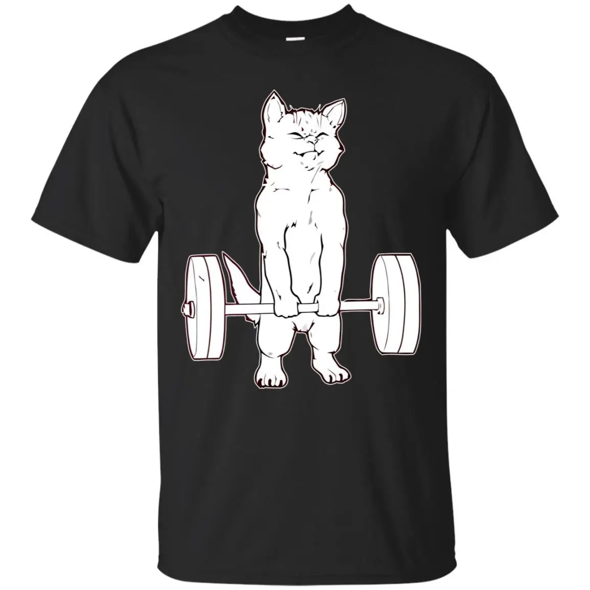 Черная темно синяя футболка с изображением кота и дэдлифта Powerlifting для мужчин