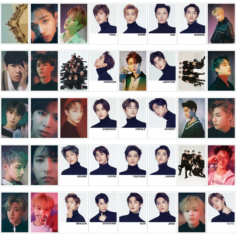 Kpop NCT фотография Поляроида Lomo карты Мода Fans NCT вентиляторы подарки металлический ящик 40 шт./кор. Прямая